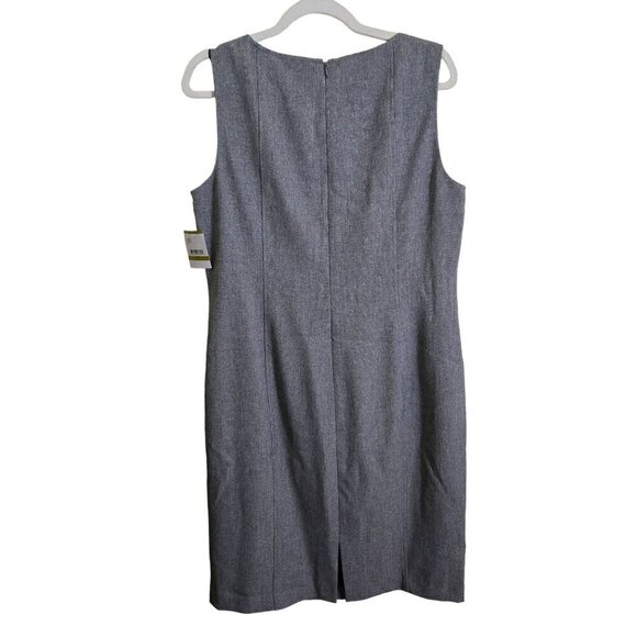 Nipon Boutique NWT Sleeveless V-Neck Gray Sheath Dress Size 14 - Picture 2 of 5